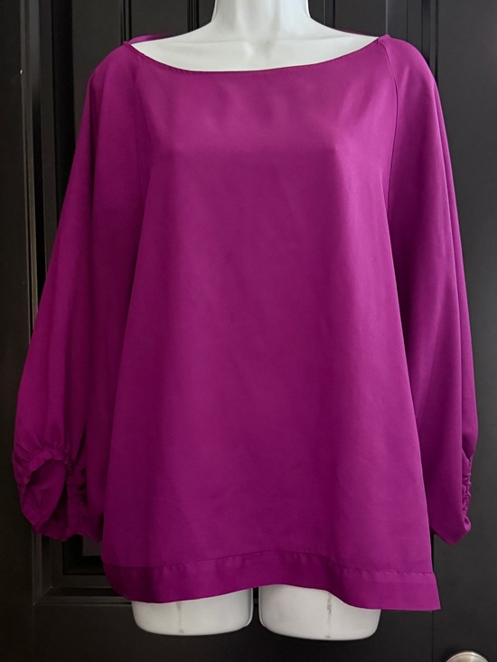 New York & Company Tops - New York & Company Magenta Boatneck Blouse